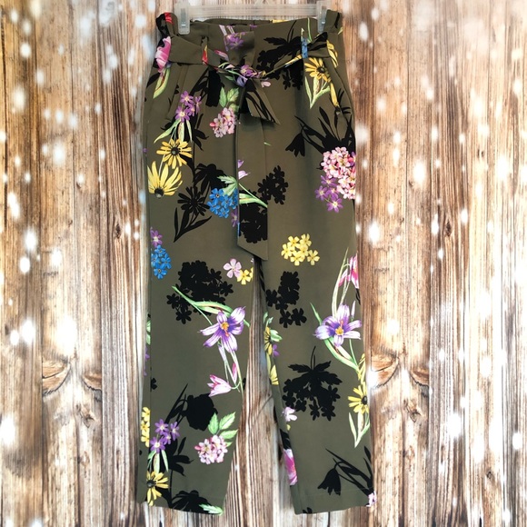 like an angel Pants - Like an Angel Olive Green Floral Dress Pants